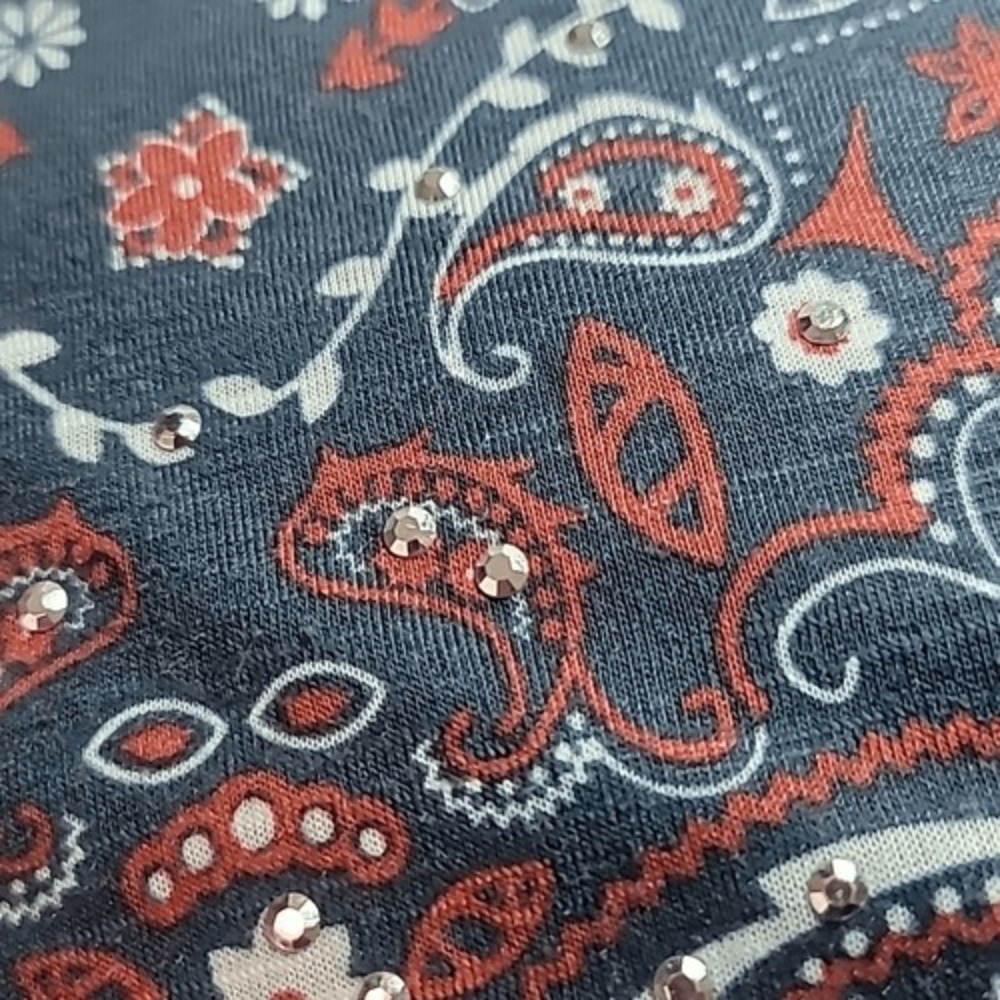 Kim Rogers Navy Blue Floral Embellished Top‎ - Picture 12 of 12